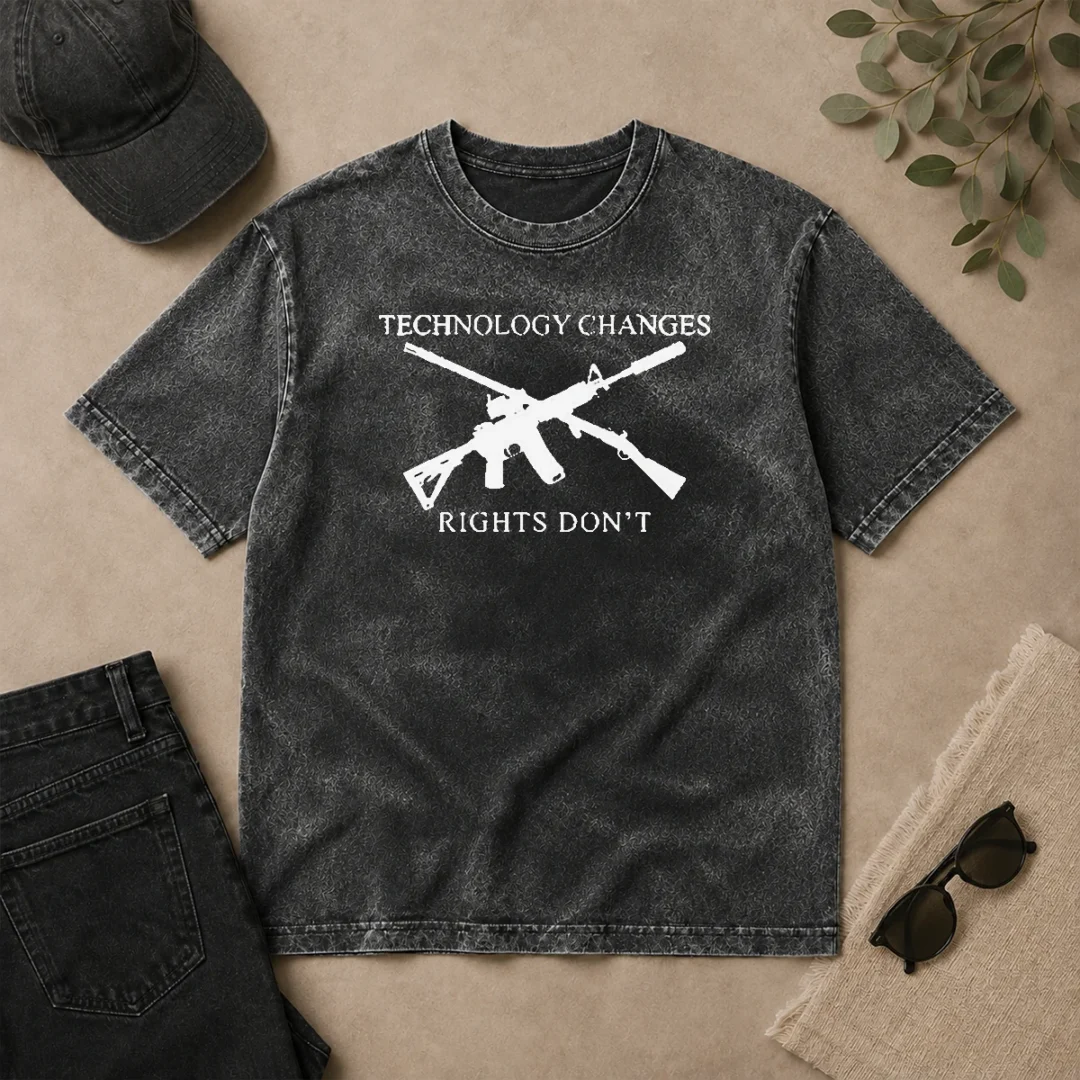 Premium Original Technology Changes Rights Don'T Crossed AR 15 And Musket Washed T Shirt Premium Original Technology Changes Rights Don'T Crossed AR 15 And Musket Washed T-Shirt