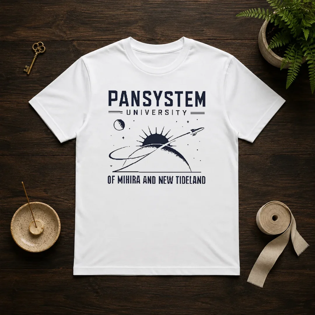 premium-pansystem-university-t-shirt Premium Pansystem University t shirt in classic fit with university logo on front, white color