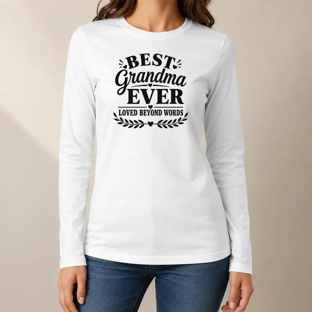 premium-pretty-best-grandma-ever-family-celebration-silhouette-long-sleeve-shirt Premium Pretty Best Grandma Ever Family Celebration Silhouette Long Sleeve Shirt