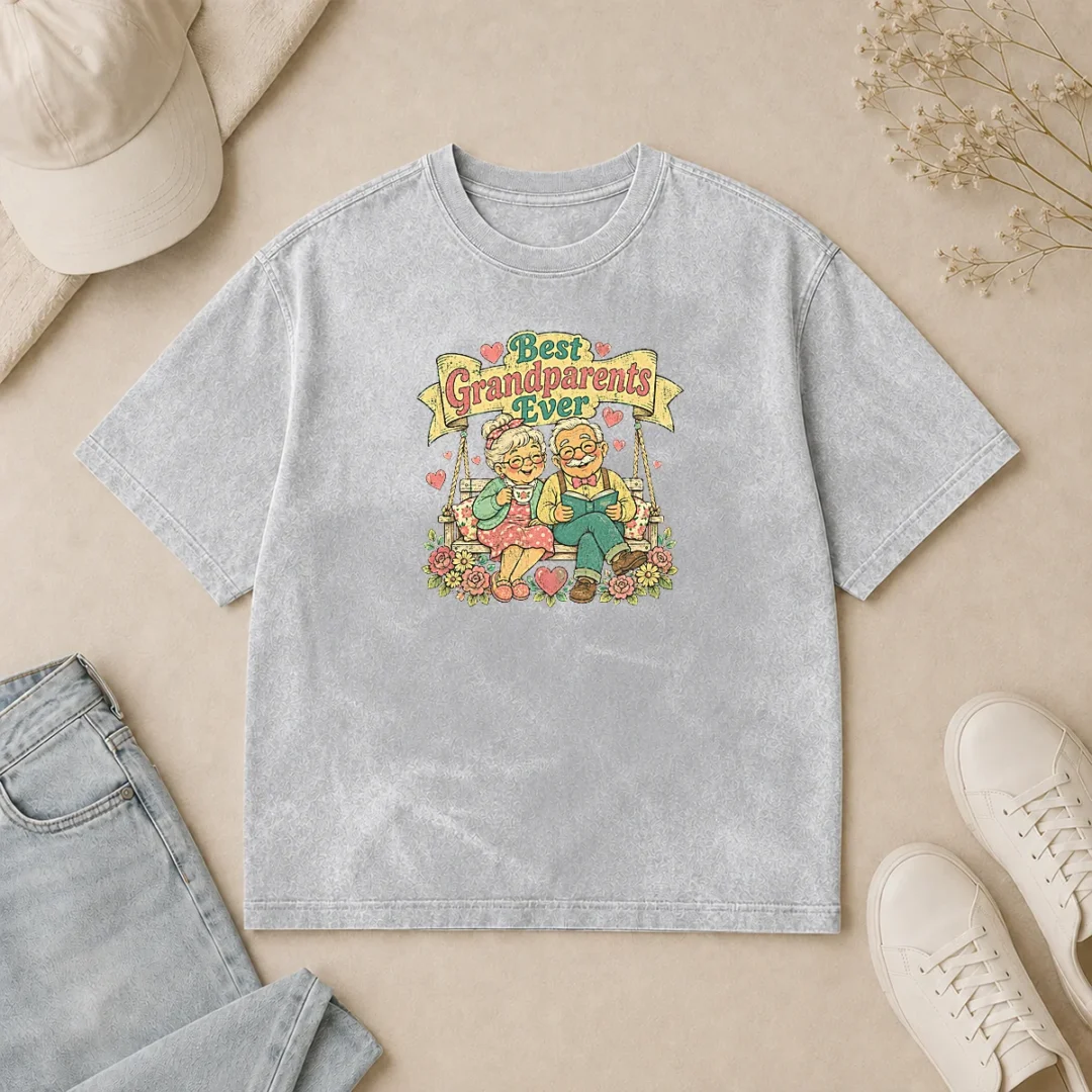 Premium Pretty Best Grandparents Ever For Grandparents Day Retro Washed T Shirt Premium Pretty Best Grandparents Ever For Grandparents Day Retro Washed T-Shirt
