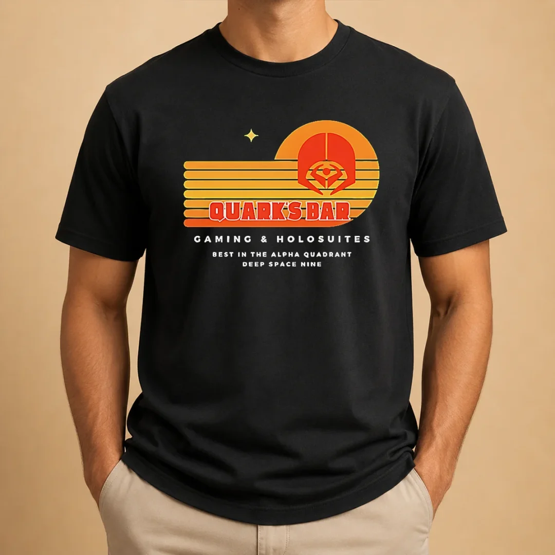 premium-quark-s-bar-gaming-holosuites-deep-space-nine-retro-t-shirt Premium Quark'S Bar Gaming & Holosuites Deep Space Nine Retro t shirt in classic crew neck style