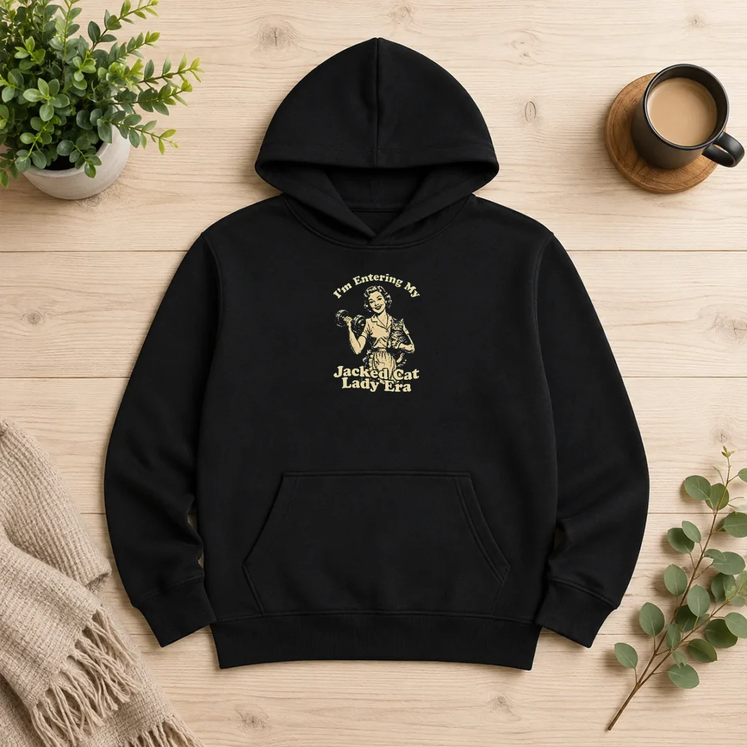 premium-retro-jacked-cat-lady-hoodie Premium Retro Jacked Cat Lady Hoodie