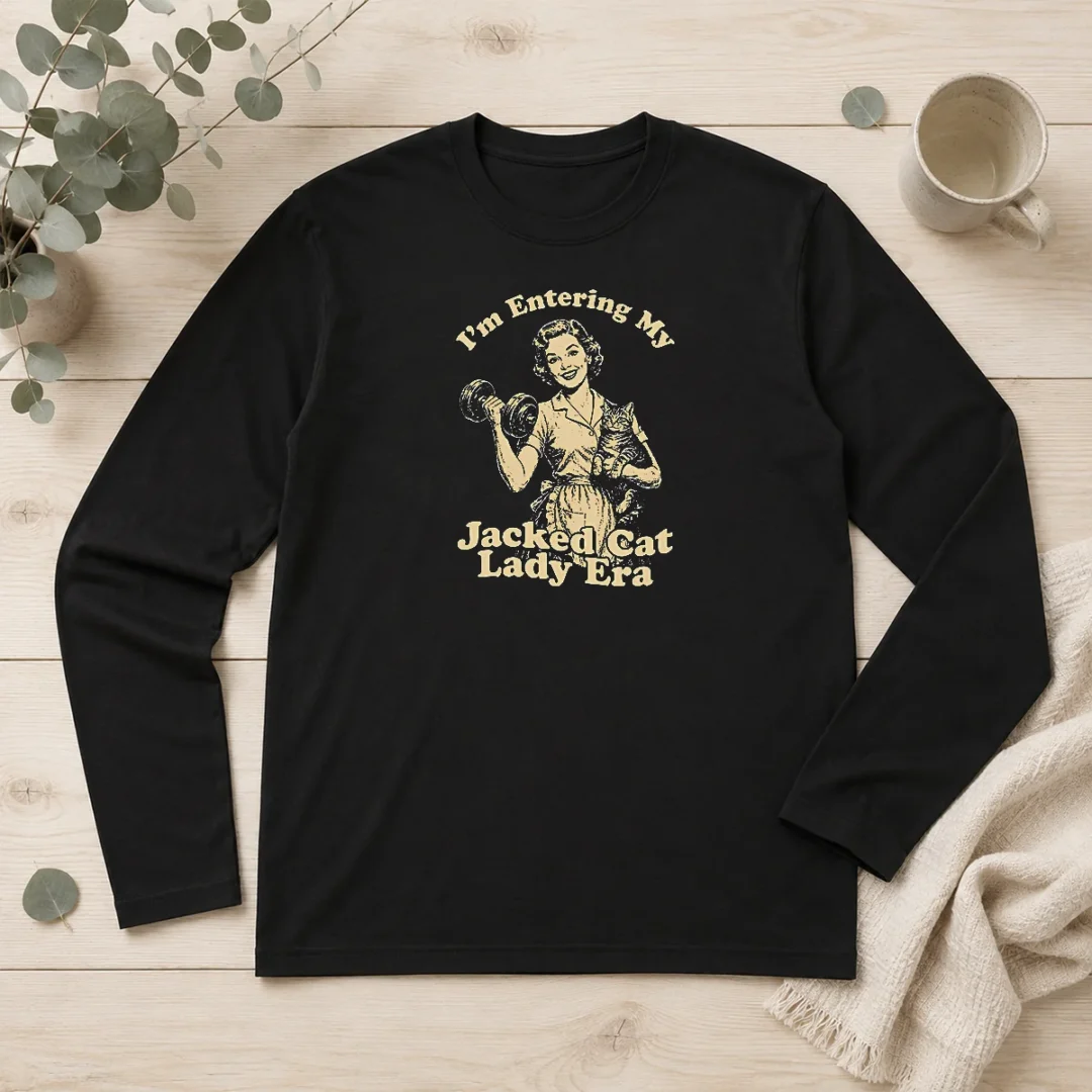 premium-retro-jacked-cat-lady-long-sleeve-shirt Premium Retro Jacked Cat Lady Long Sleeve Shirt