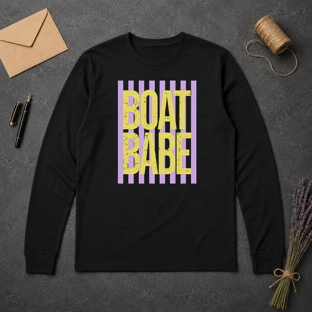 Premium Retro Stripes Sunshine Boat Babe Long Sleeve Shirt Premium Retro Stripes Sunshine Boat Babe Long Sleeve Shirt