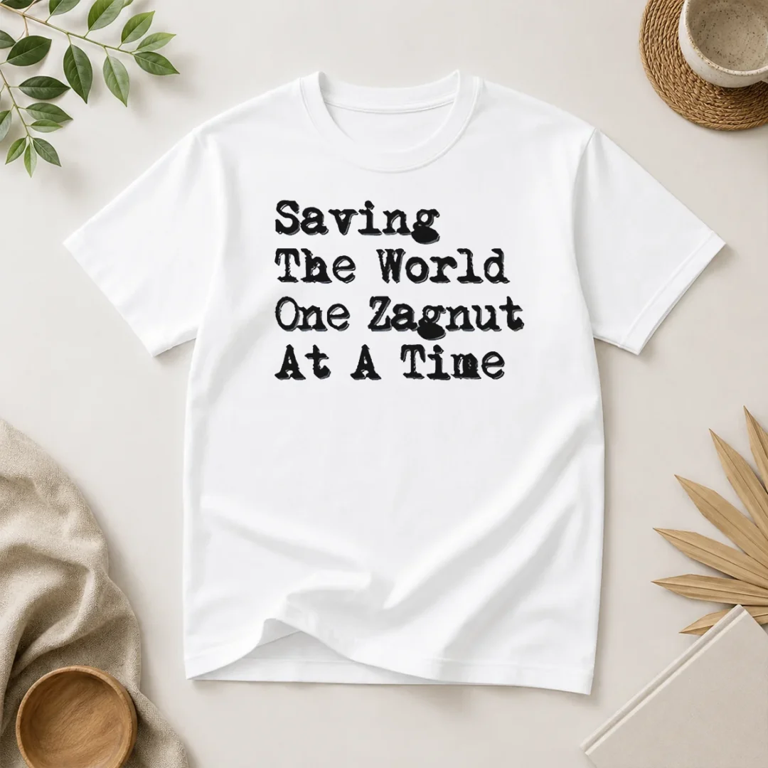 premium-saving-the-world-one-zagnut-at-a-time-t-shirt-1 Premium Saving The World One Zagnut At A Time T shirt in classic fit, featuring bold graphic print on soft cotton fabric