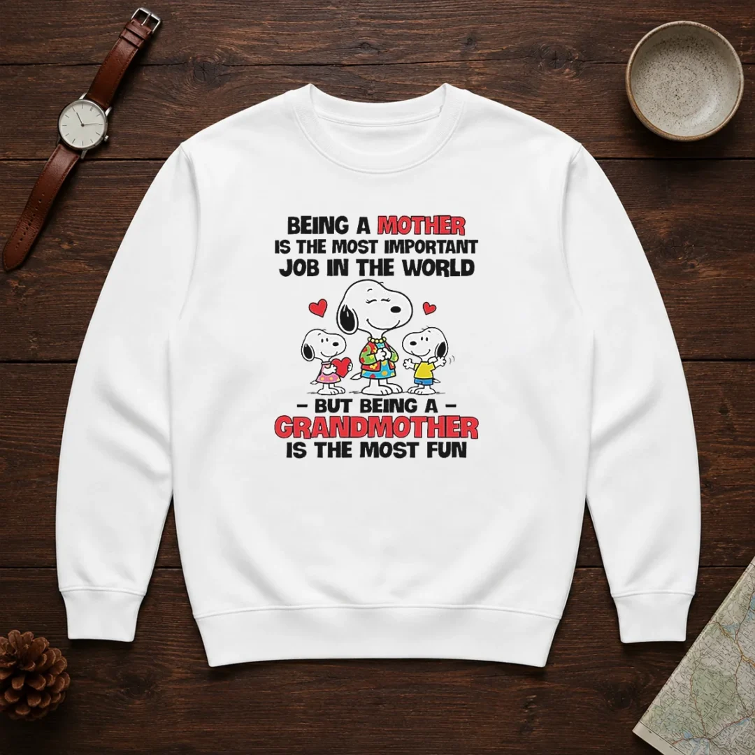 premium-snoopy-peanuts-being-a-mother-is-the-most-important-job-but-being-a-grandmother-sweater Premium Snoopy Peanuts Being A Mother Is The Most Important Job But Being A Grandmother Sweater