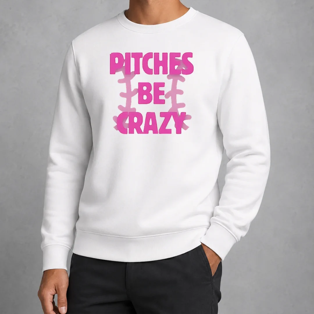 premium-softball-apparel-pitches-be-crazy-sweater Premium Softball Apparel Pitches Be Crazy Sweater