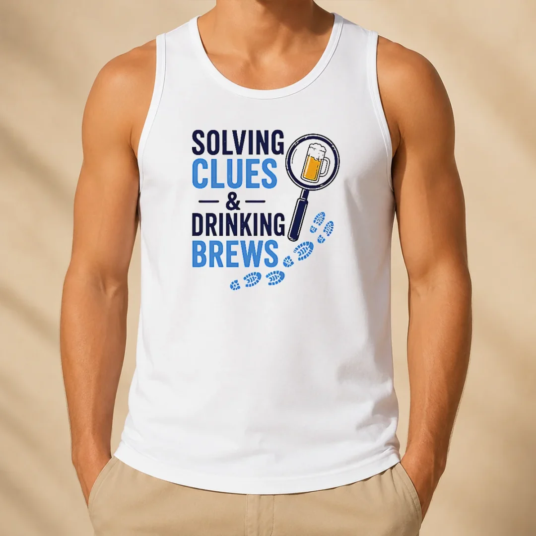 premium-solving-clues-and-drinking-brews-tank-top-2 Premium Solving Clues And Drinking Brews Tank Top