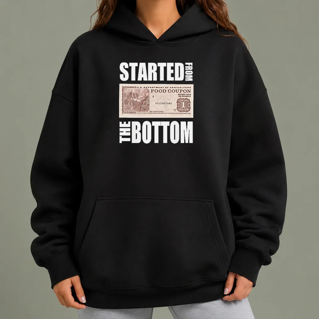 premium-started-from-the-bottom-food-coupon-parody-bold-statement-text-hoodie Premium Started From The Bottom Food Coupon Parody Bold Statement Text Hoodie