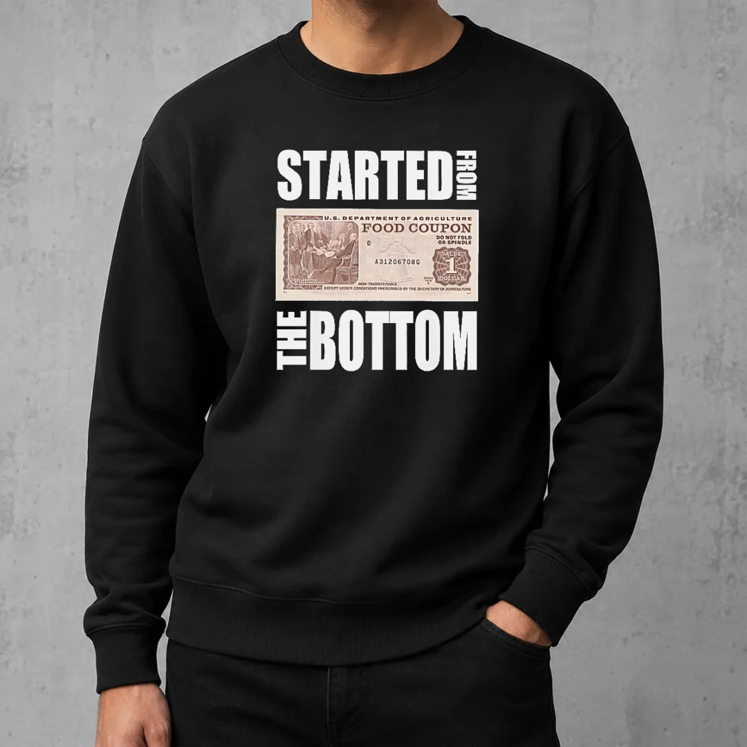 premium-started-from-the-bottom-food-coupon-parody-bold-statement-text-sweater Premium Started From The Bottom Food Coupon Parody Bold Statement Text Sweater