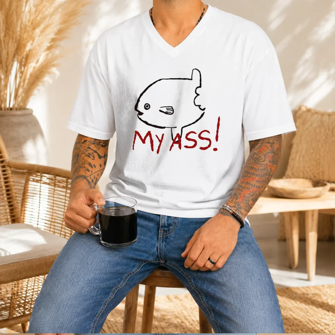 premium-sunfish-ocean-life-humor-my-ass-fish-v-neck-shirt Premium Sunfish Ocean Life Humor My Ass Fish V-Neck Shirt