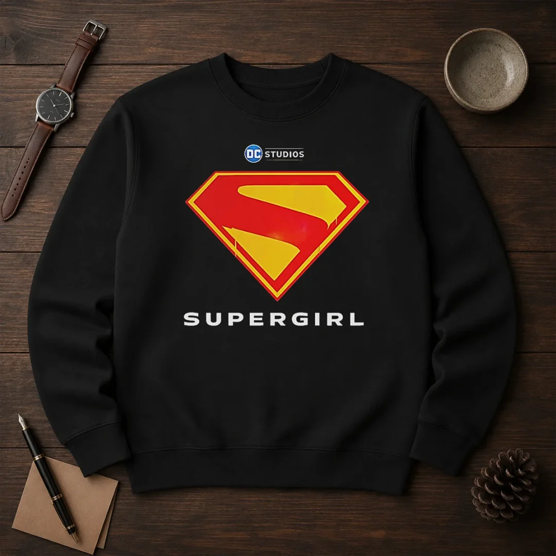 premium-supergirl-dc-studios-logo-sweater Premium Supergirl DC Studios Logo Sweater