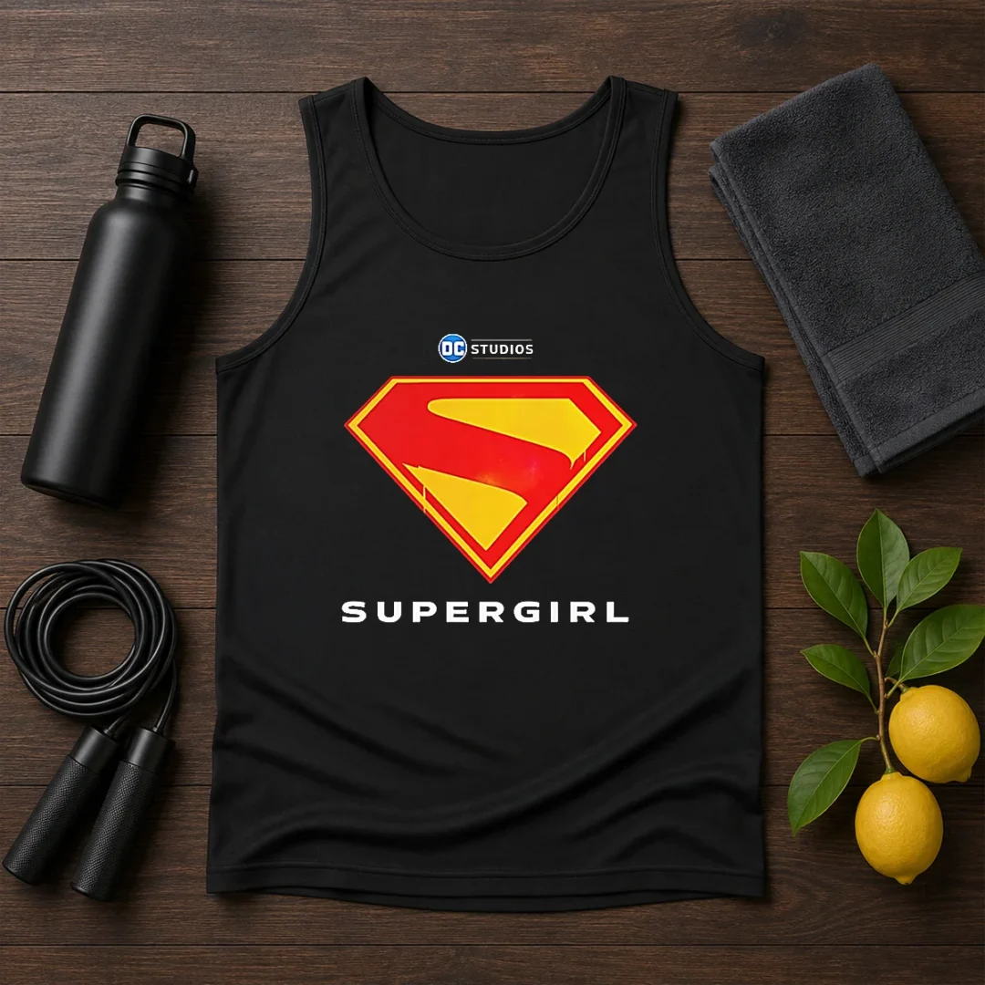 premium-supergirl-dc-studios-logo-tank-top Premium Supergirl DC Studios Logo Tank Top