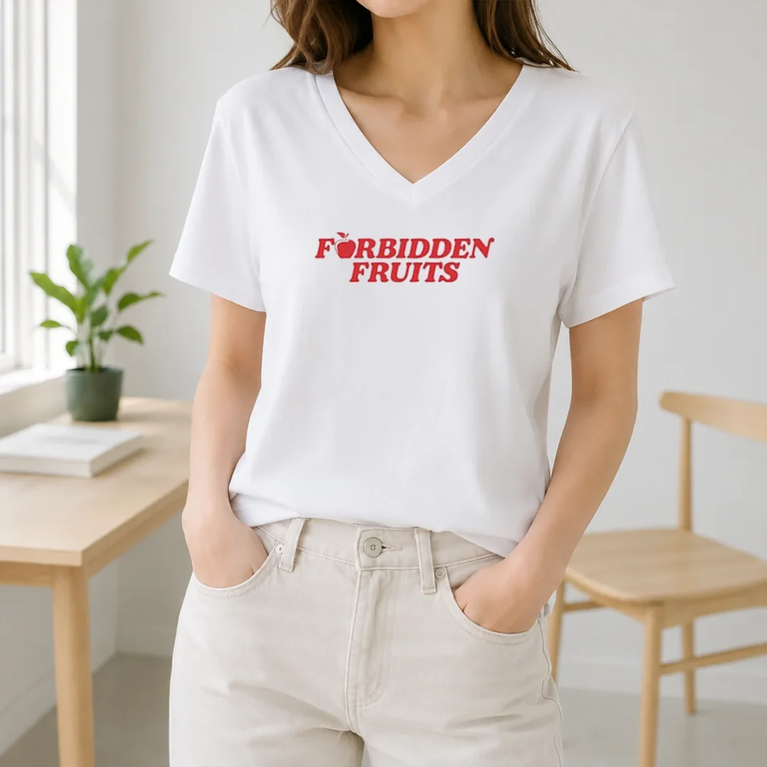 Premium The Cinegogue Forbidden Fruits V Neck Shirt Premium The Cinegogue Forbidden Fruits V-Neck Shirt