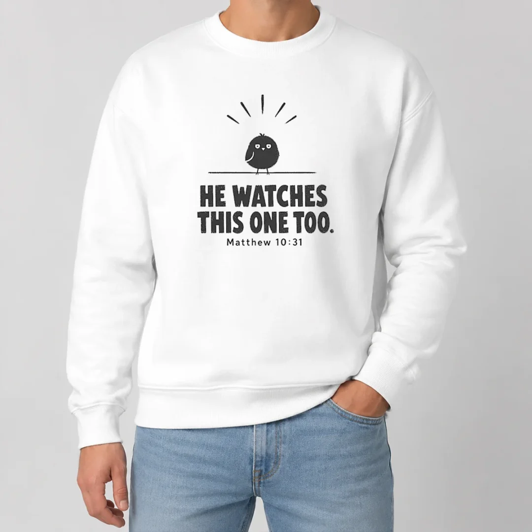 Premium Top Bible Verse Sparrow Matthew 10 31 He Watches This One Too Christian Faith Sweater Premium Top Bible Verse Sparrow Matthew 10 31 He Watches This One Too Christian Faith Sweater