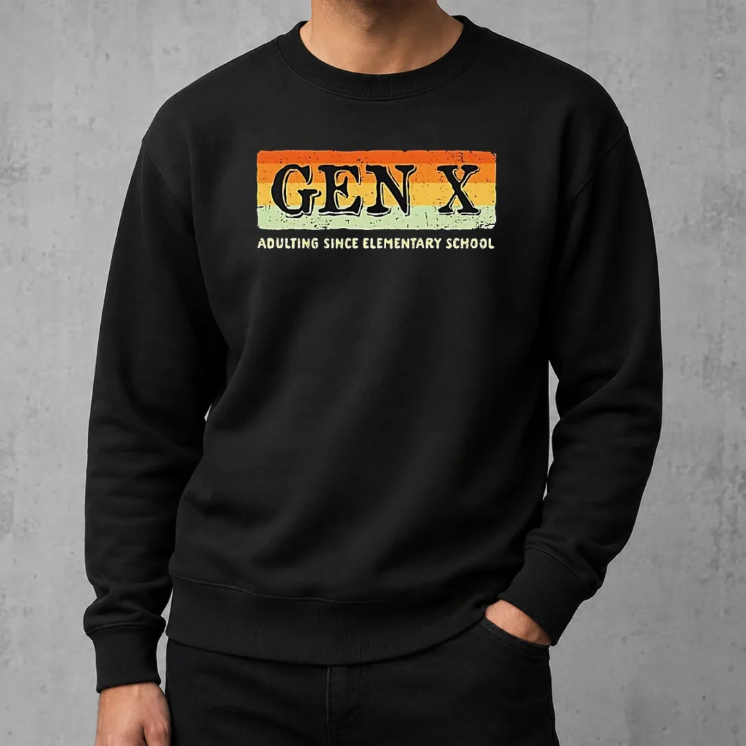 premium-top-gen-x-adulting-since-elementary-school-sweater Premium Top Gen X Adulting Since Elementary School Sweater