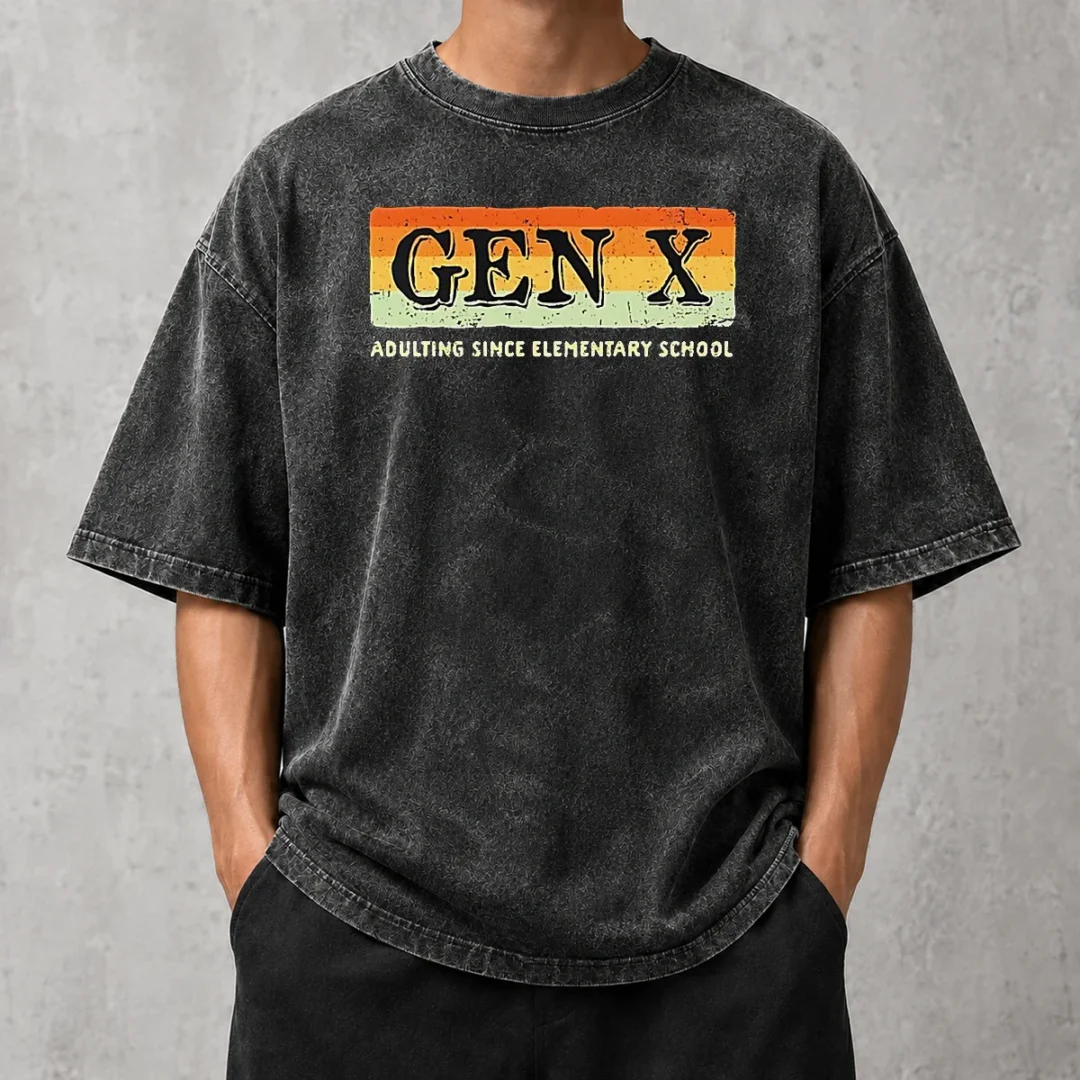 premium-top-gen-x-adulting-since-elementary-school-washed-t-shirt Premium Top Gen X Adulting Since Elementary School Washed T-Shirt