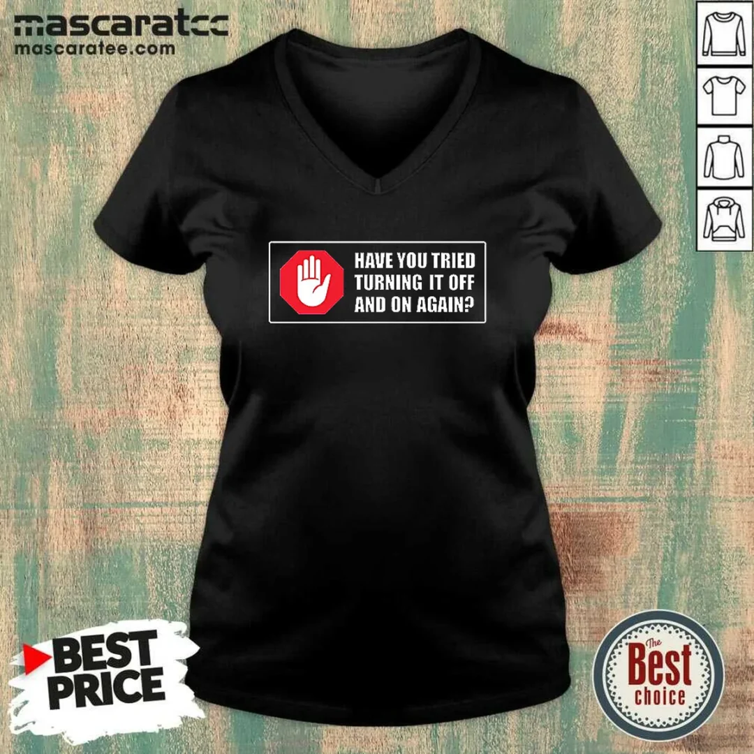 premium-turn-it-off-and-on-v-neck-shirt Premium Turn It Off And On V-Neck Shirt