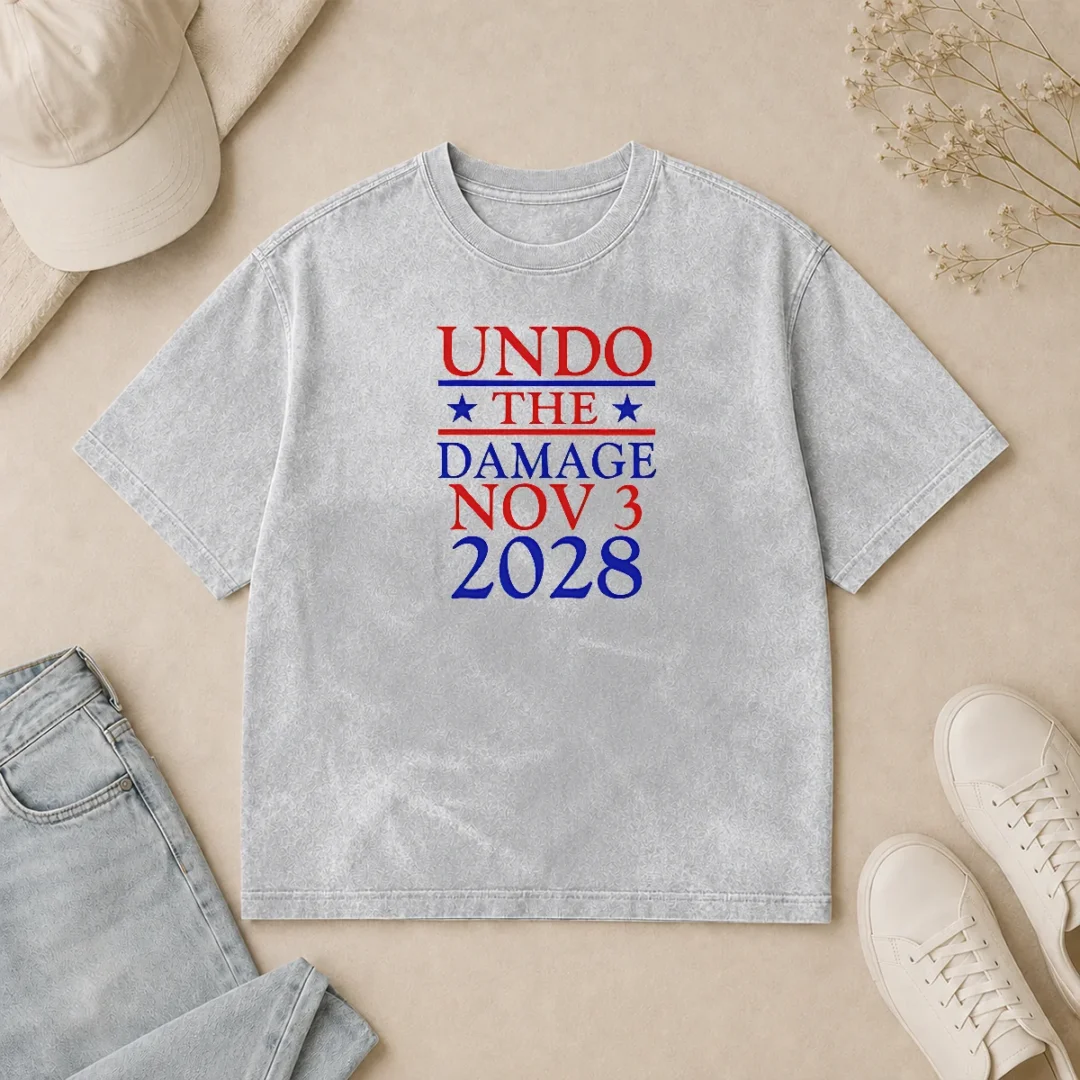 Premium Undo The Damage Nov 3 2028 Election Washed T Shirt Premium Undo The Damage Nov 3 2028 Election Washed T-Shirt