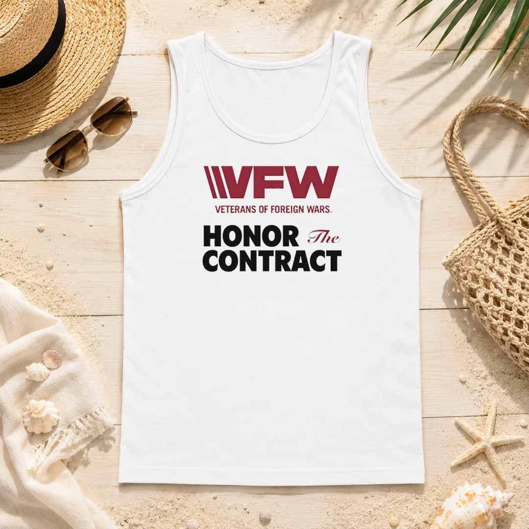 Premium VFW Veterans Of Foreign Wars Honor The Contract Logo Tank Top Premium VFW Veterans Of Foreign Wars Honor The Contract Logo Tank Top in black, sleeveless casual wear