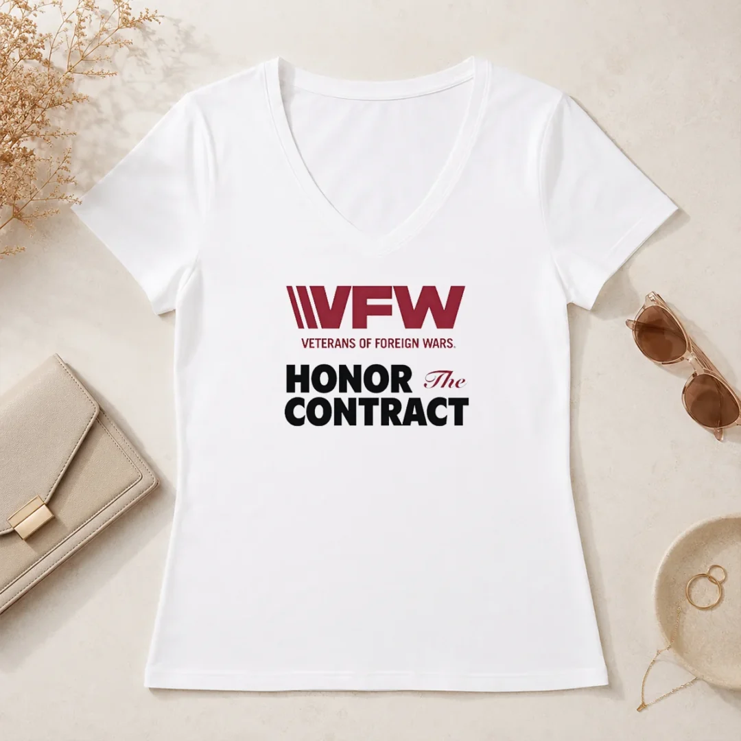 Premium VFW Veterans Of Foreign Wars Honor The Contract Logo V Neck Shirt Premium VFW Veterans Of Foreign Wars Honor The Contract Logo V-Neck Shirt