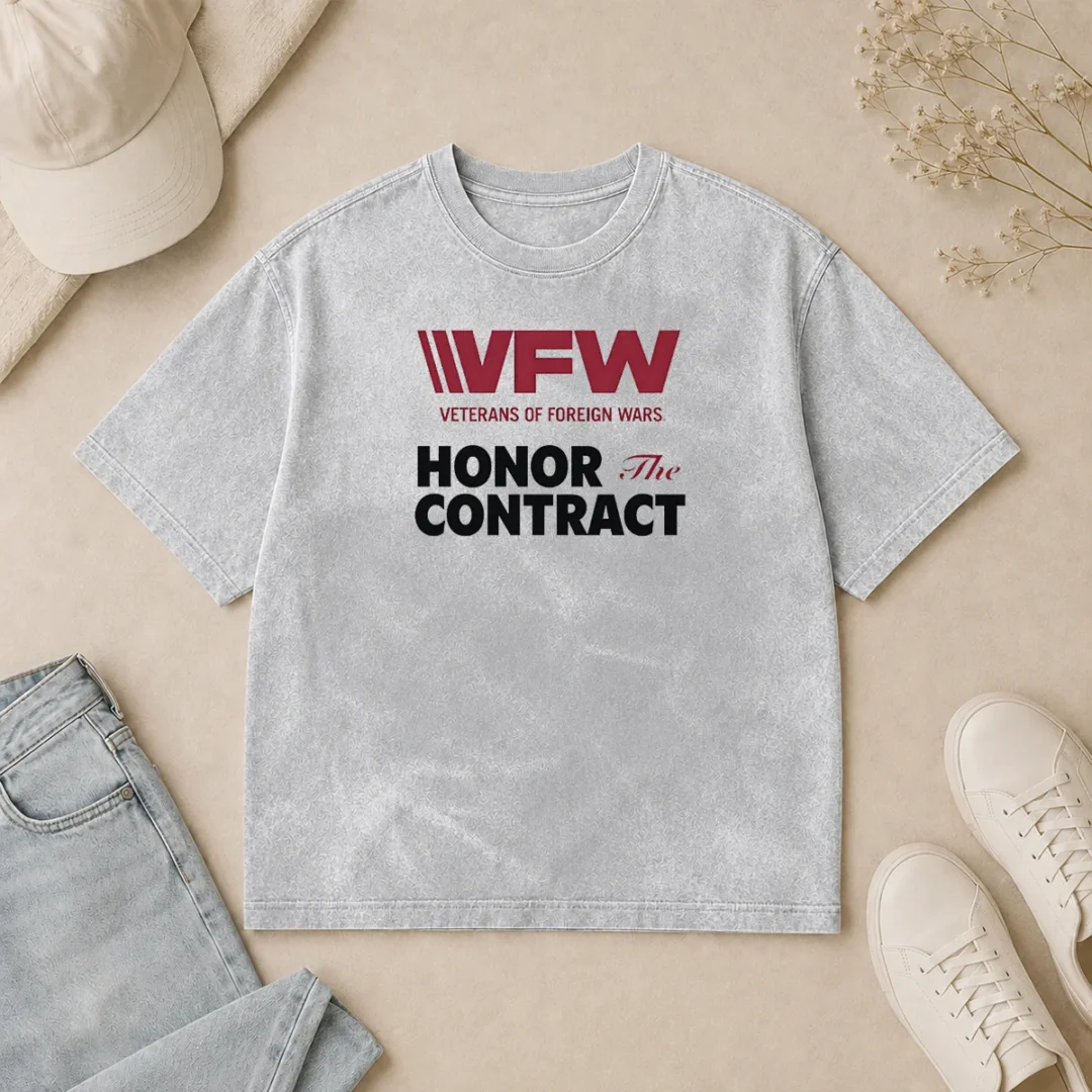 Premium VFW Veterans Of Foreign Wars Honor The Contract Logo Washed T Shirt Premium VFW Veterans Of Foreign Wars Honor The Contract Logo Washed T-Shirt
