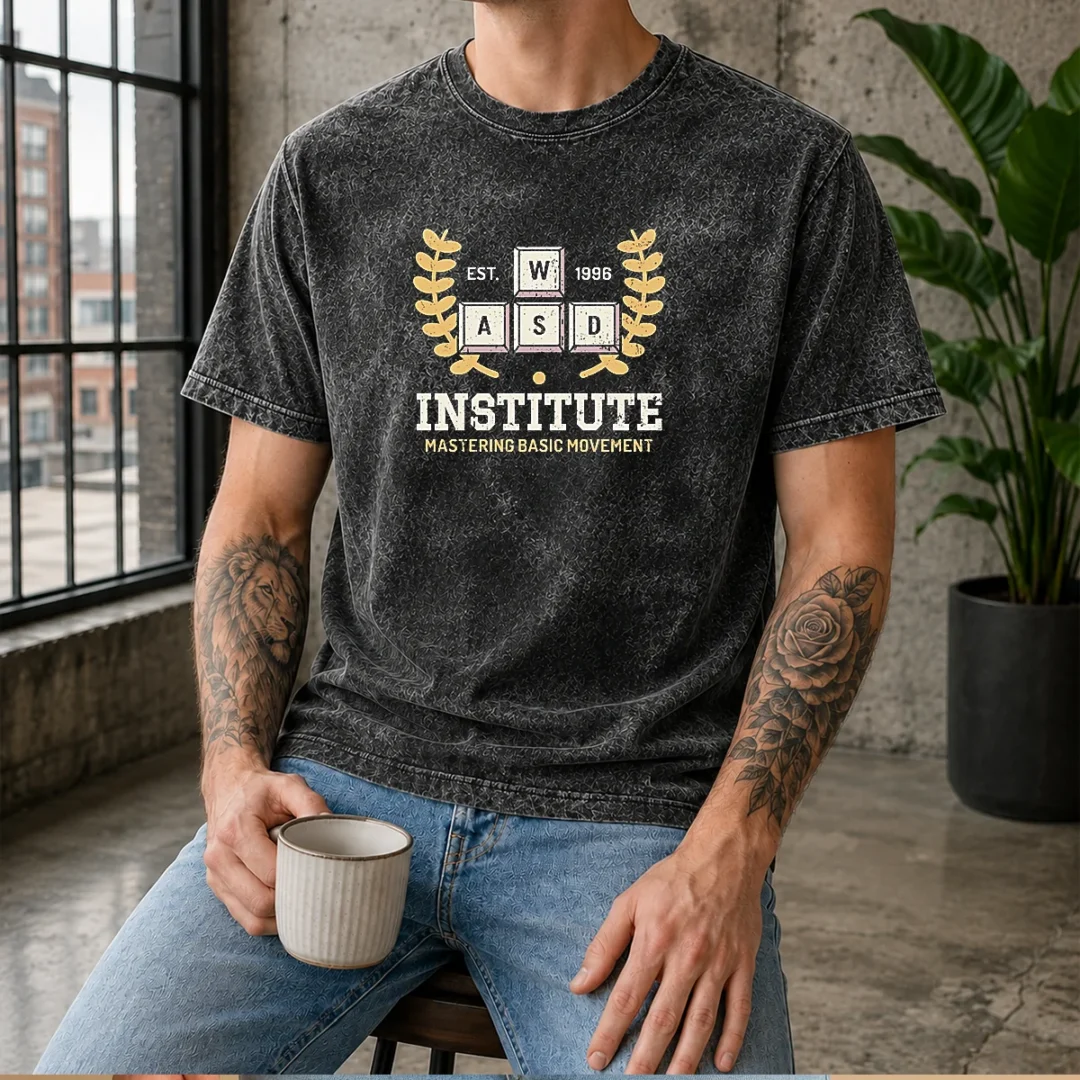 premium-wasd-institute-est-1996-mastering-basic-movement-washed-t-shirt Premium WASD Institute Est 1996 Mastering Basic Movement Washed T-Shirt