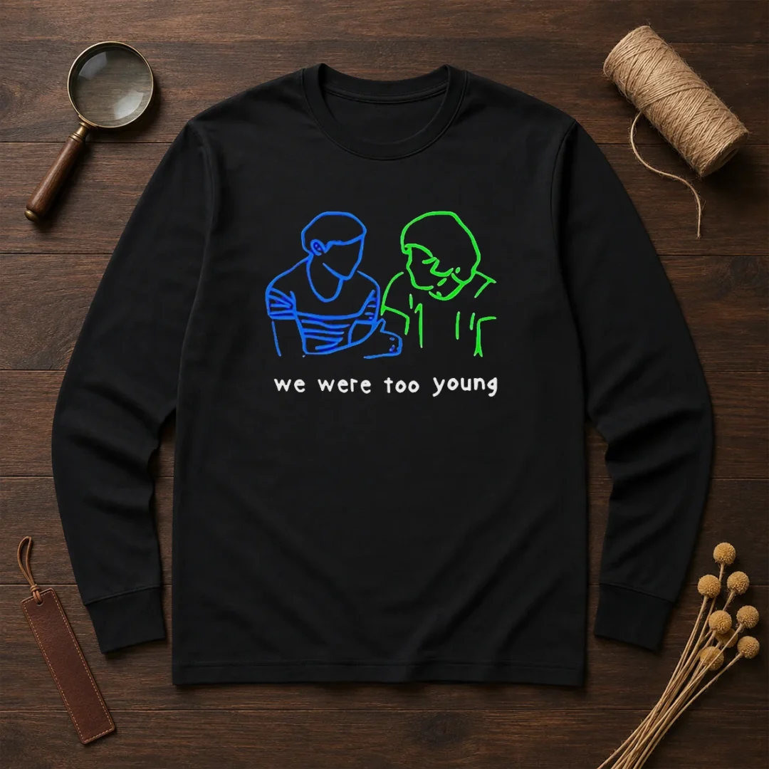 premium-we-were-too-young-line-art-couple-long-sleeve-shirt Premium We Were Too Young Line Art Couple Long Sleeve Shirt