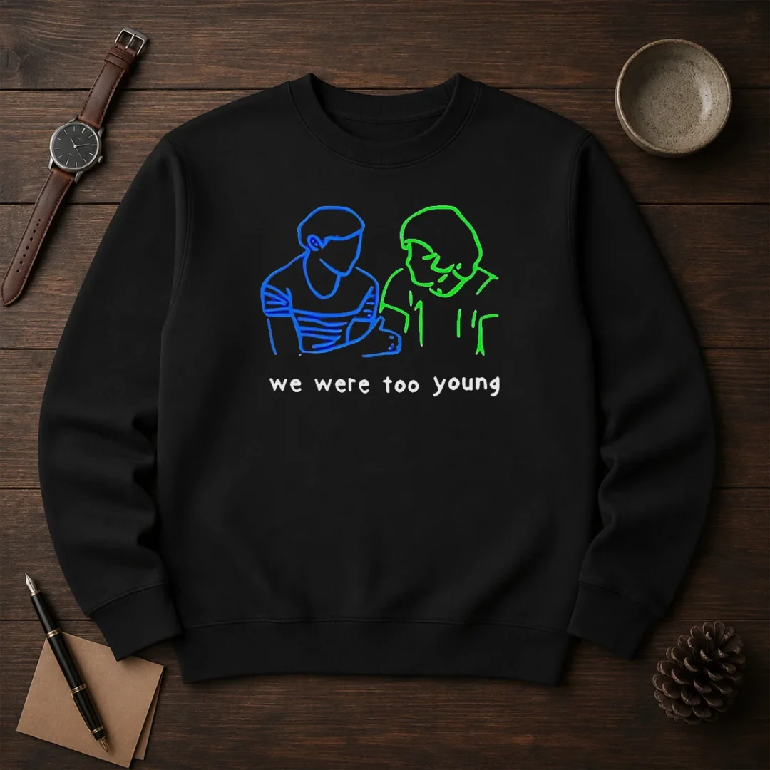 premium-we-were-too-young-line-art-couple-sweater Premium We Were Too Young Line Art Couple Sweater
