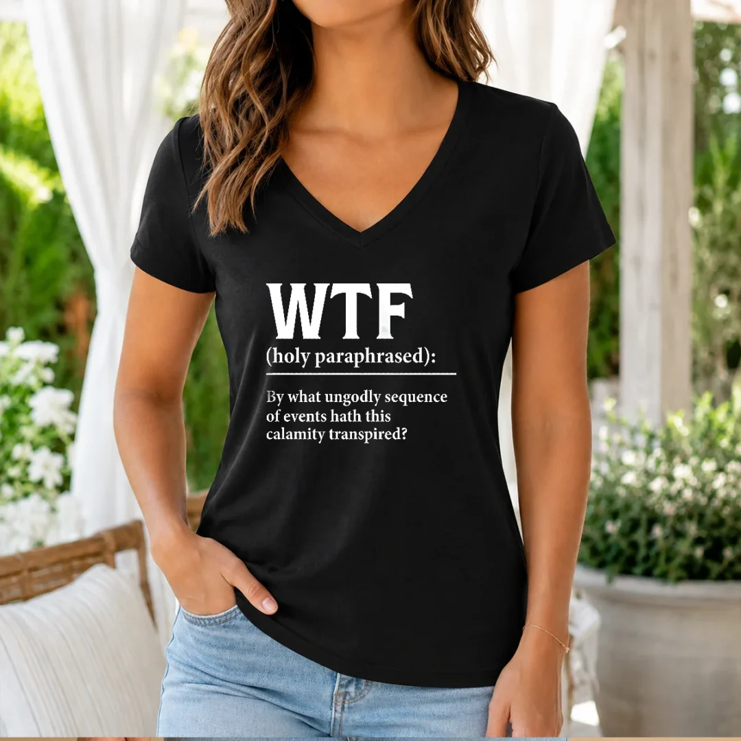 premium-wtf-holy-paraphrased-v-neck-shirt Premium WTF Holy Paraphrased V-Neck Shirt