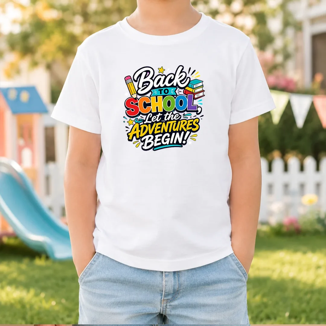 pretty-back-to-school-adventures-typography-kids-t-shirt Pretty Back To School Adventures Typography Kids T-Shirt
