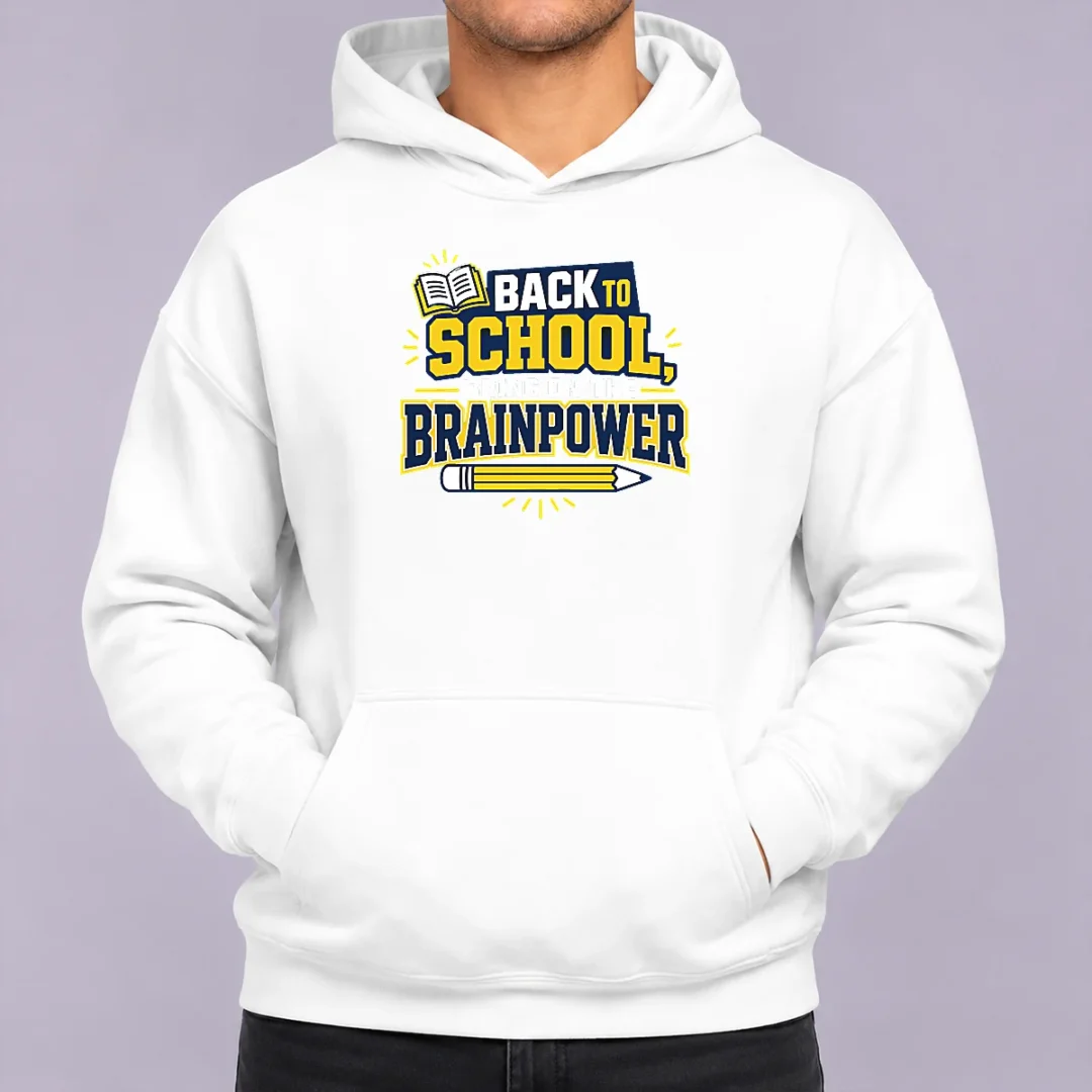 pretty-back-to-school-brainpower-typography-hoodie Pretty Back To School Brainpower Typography Hoodie