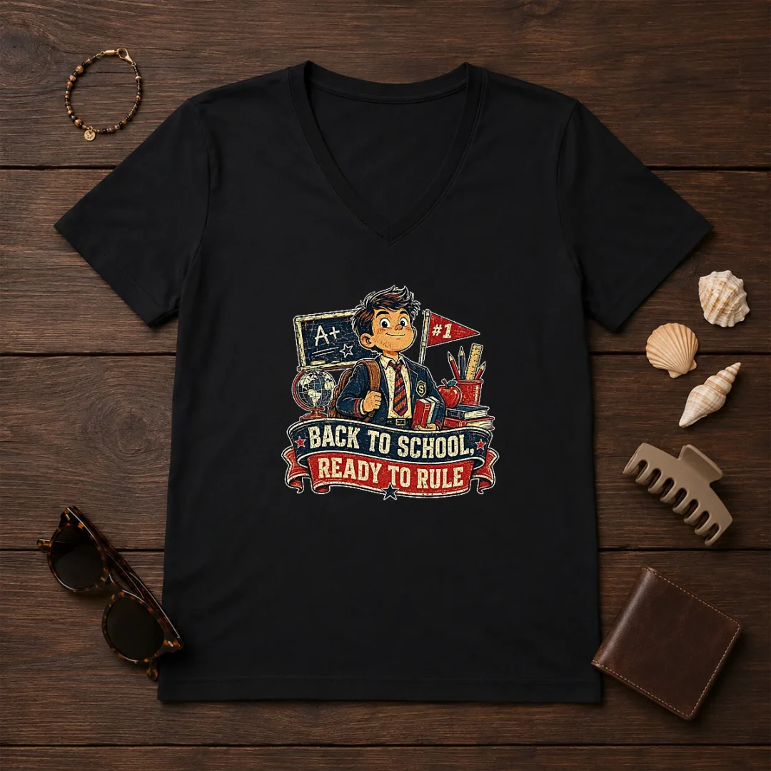 pretty-back-to-school-proud-student-retro-distressed-v-neck-shirt Pretty Back To School Proud Student Retro Distressed V-Neck Shirt
