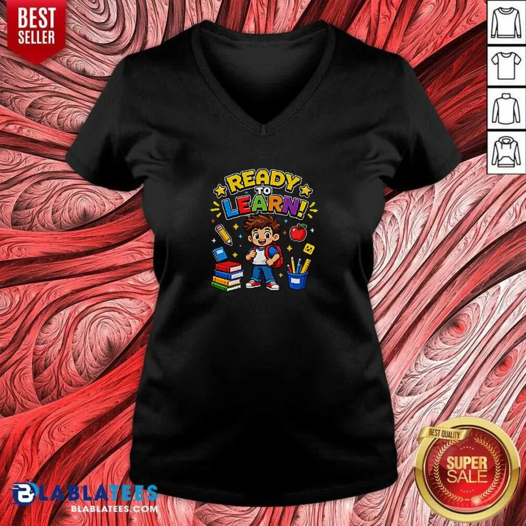 pretty-back-to-school-ready-to-learn-pixel-v-neck-shirt-v-neck-optimized-2 Pretty Back To School Ready To Learn Pixel V-Neck Shirt