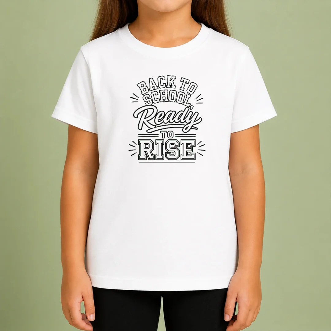 pretty-back-to-school-ready-to-rise-line-art-kids-t-shirt Pretty Back To School Ready To Rise Line Art Kids T-Shirt