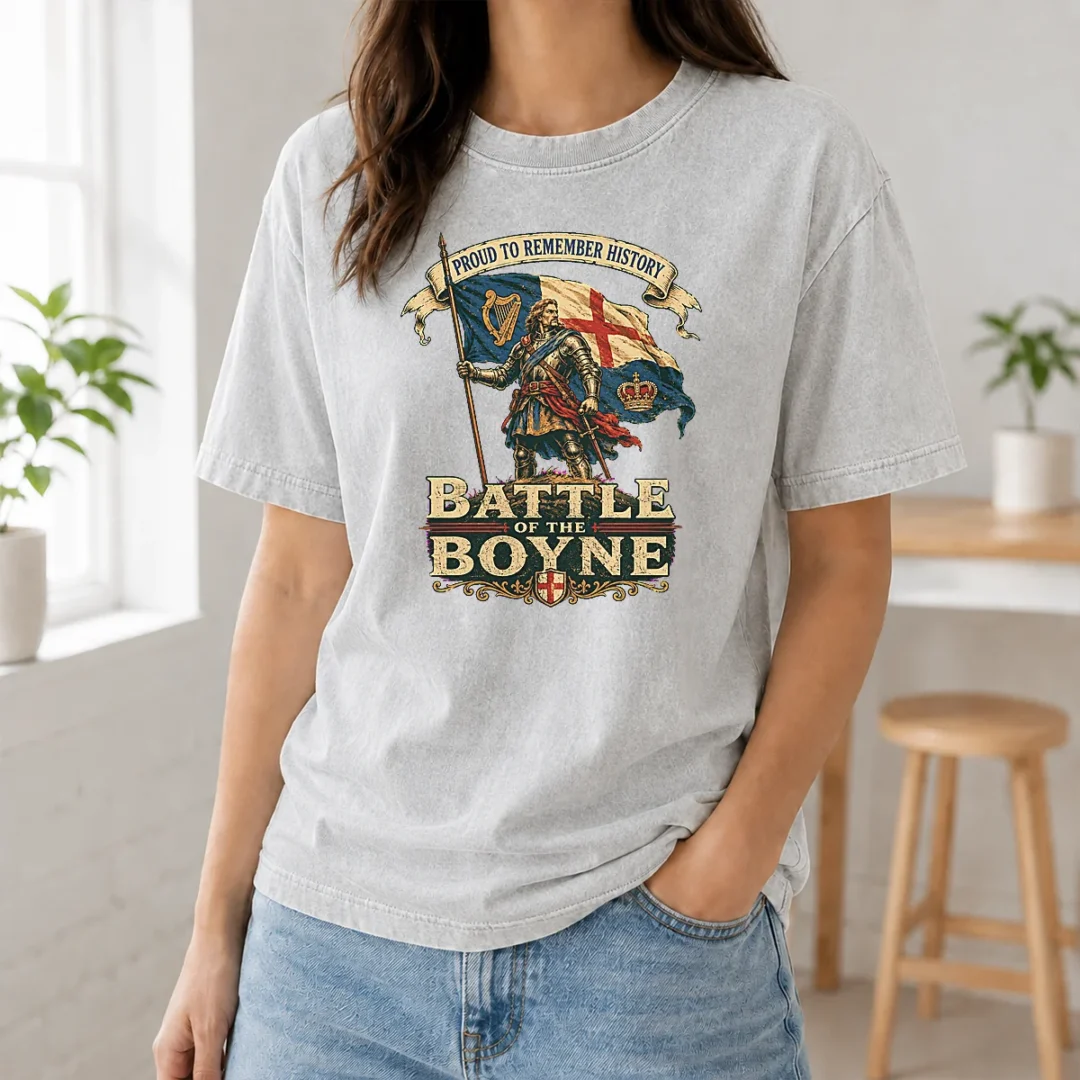 Pretty Battle Of The Boyne Pride Vintage Washed T Shirt Pretty Battle Of The Boyne Pride Vintage Washed T-Shirt