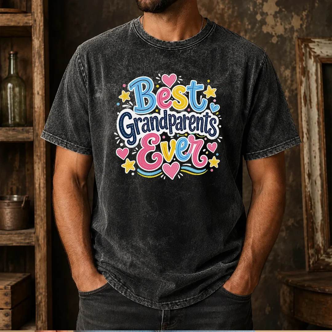 pretty-best-grandparents-ever-doodle-washed-t-shirt Pretty Best Grandparents Ever Doodle Washed T-Shirt