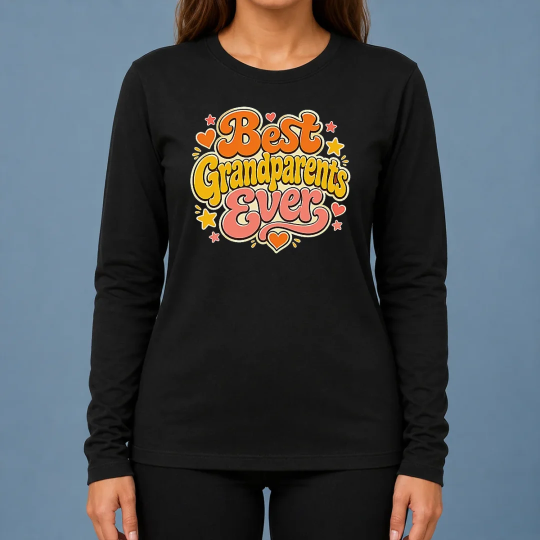 pretty-best-grandparents-ever-groovy-retro-long-sleeve-shirt Pretty Best Grandparents Ever Groovy Retro Long Sleeve Shirt