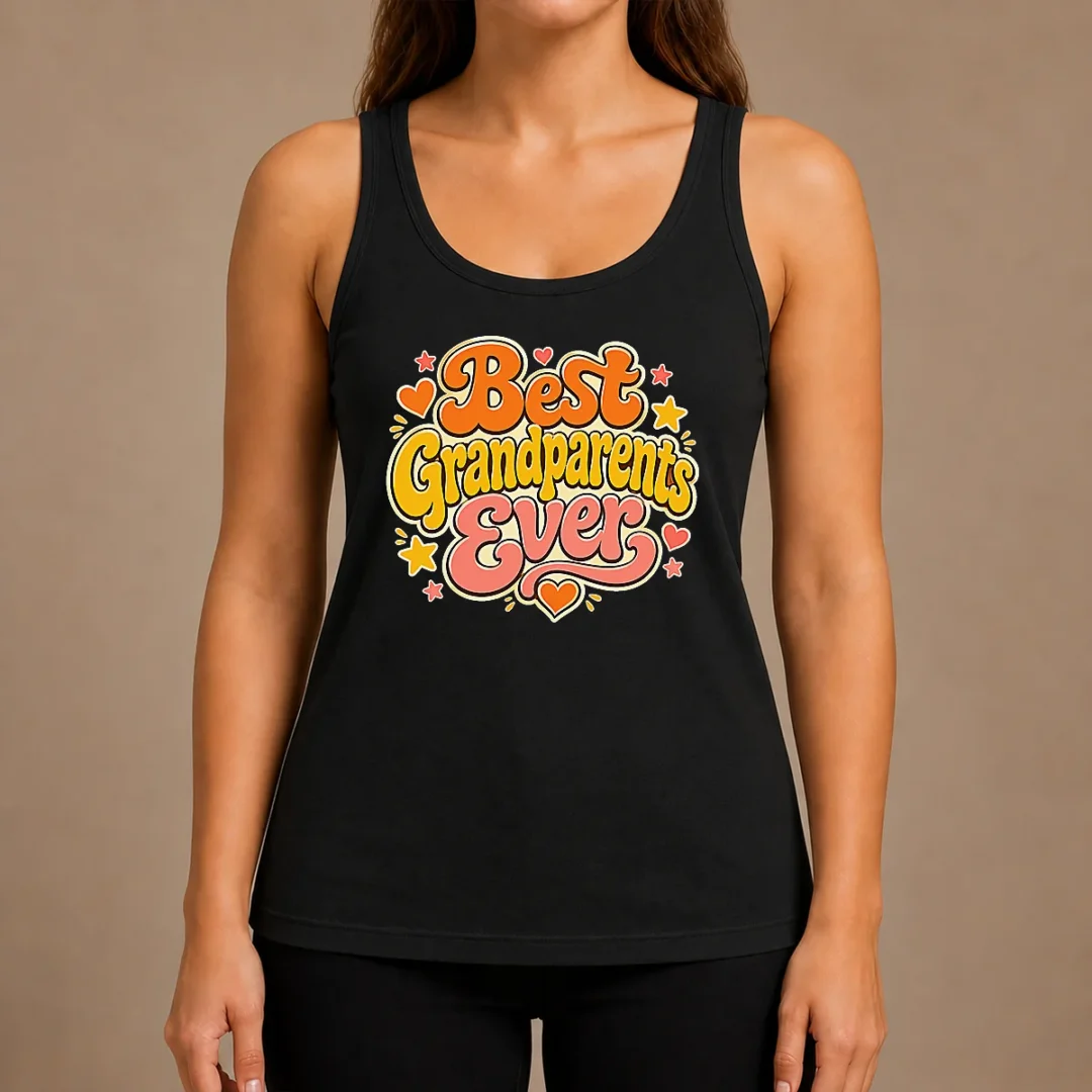 pretty-best-grandparents-ever-groovy-retro-tank-top Pretty Best Grandparents Ever Groovy Retro Tank Top