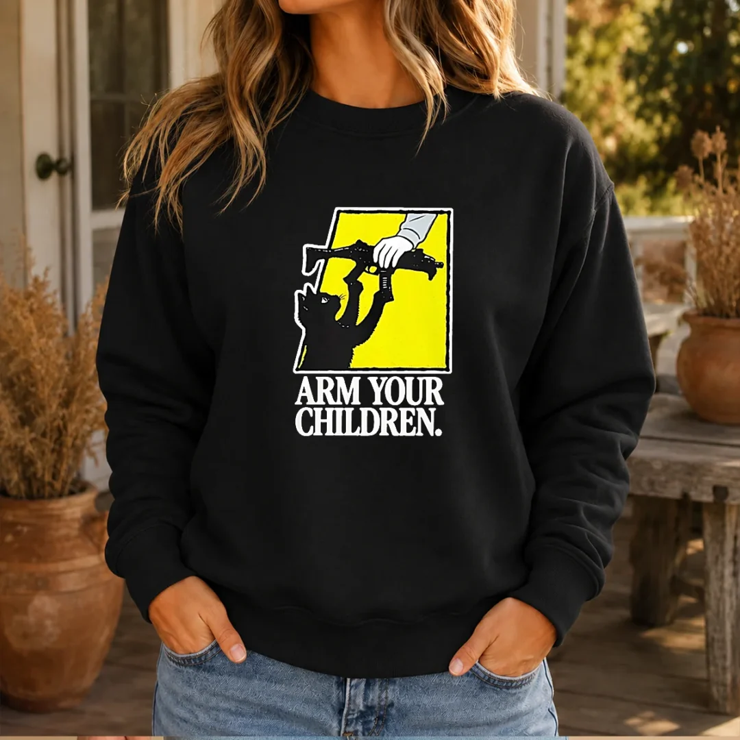 pretty-black-cat-with-gun-satire-arm-your-children-sweater Pretty Black Cat With Gun Satire Arm Your Children Sweater