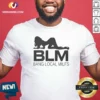 Pretty BLM Bang Local Milfs shirt optimized in black cotton fabric with bold white and red text design