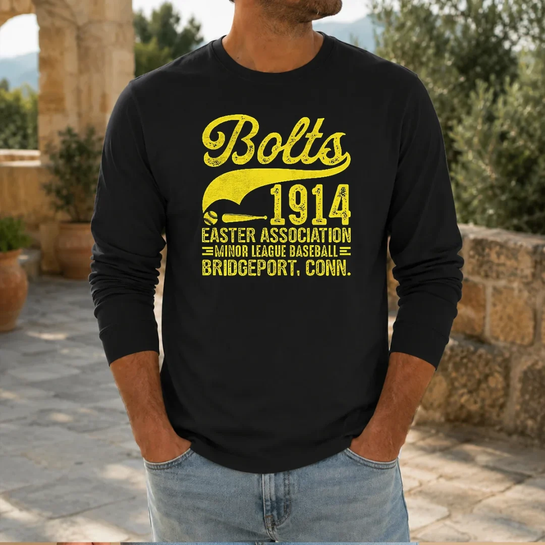 pretty-bridgeport-bolts-connecticut-vintage-baseball-team-long-sleeve-shirt Pretty Bridgeport Bolts Connecticut Vintage Baseball Team Long Sleeve Shirt