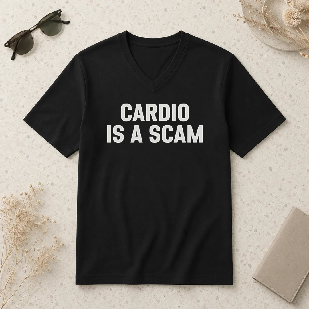 pretty-cardio-is-a-scam-v-neck-shirt Pretty Cardio Is A Scam V-Neck Shirt