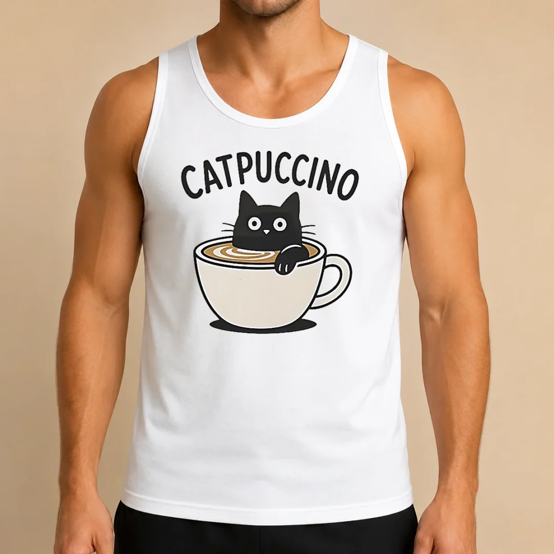 pretty-catpuccino-black-cat-in-a-coffee-cup-cappuccino-tank-top Pretty Catpuccino Black Cat In A Coffee Cup Cappuccino Tank Top