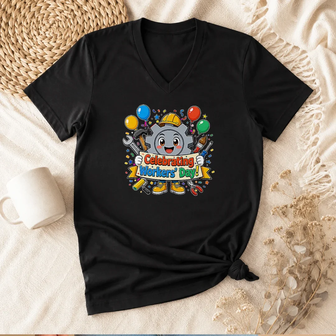 pretty-celebrating-workers-day-gear-anime-for-labour-day-v-neck-shirt Pretty Celebrating Workers Day Gear Anime For Labour Day V-Neck Shirt