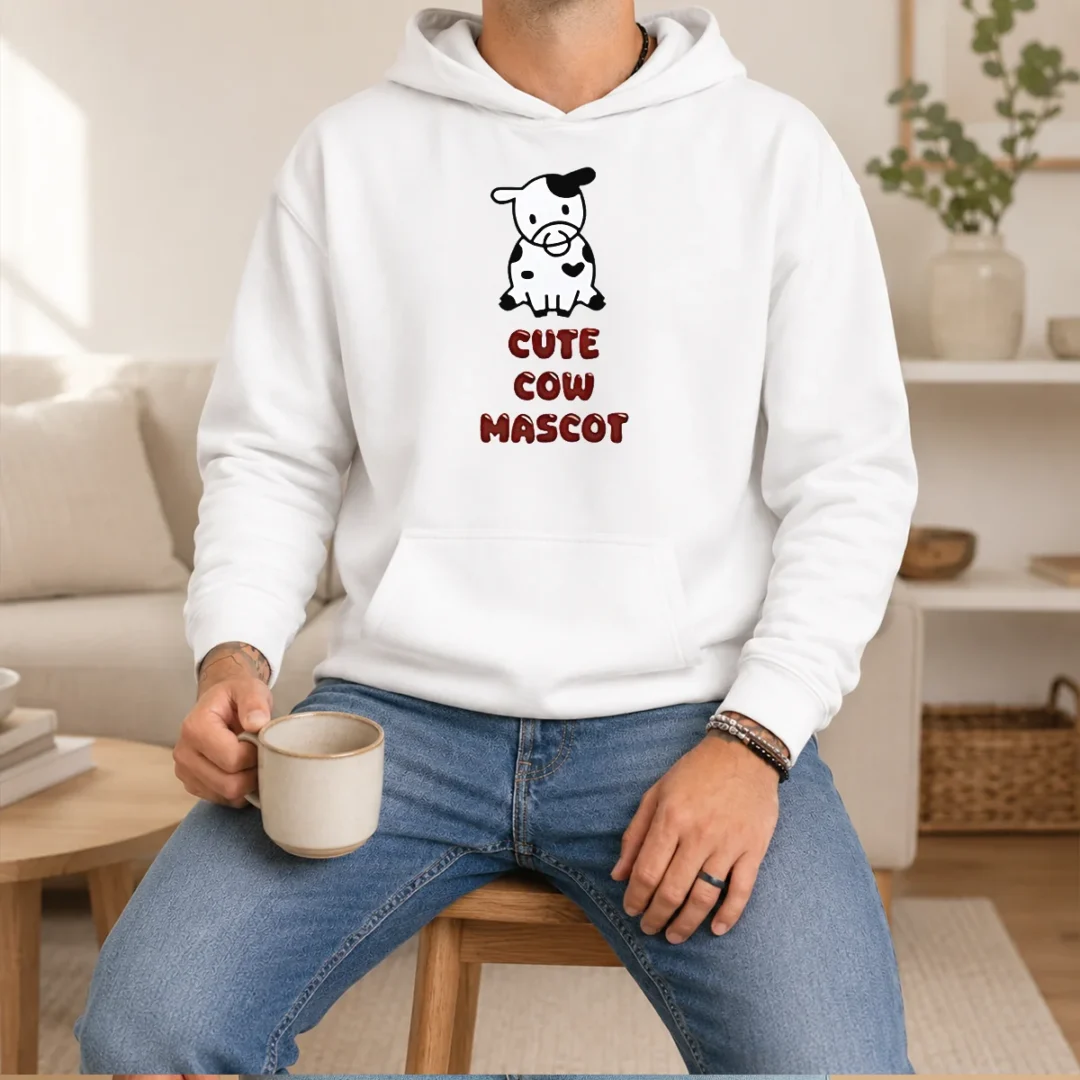 pretty-cute-cow-mascot-hoodie Pretty Cute Cow Mascot Hoodie