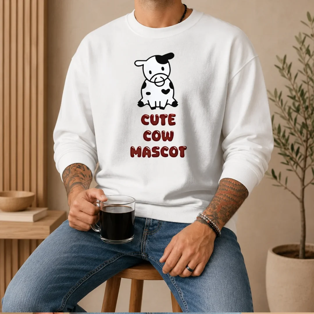 pretty-cute-cow-mascot-sweater Pretty Cute Cow Mascot Sweater