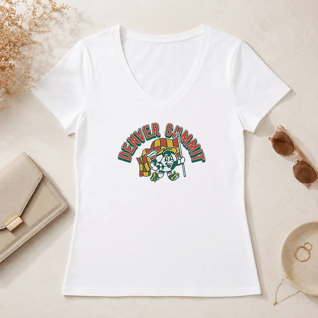 Pretty Denver Summit Mascot Soccer Ball Character V Neck Shirt Pretty Denver Summit Mascot Soccer Ball Character V Neck Shirt featuring a vibrant mascot graphic on a comfortable v neck garment