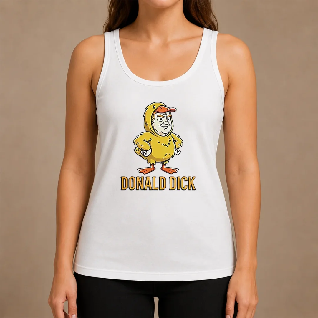 Pretty Donald Dick Parody Tank Top Pretty Donald Dick Parody Tank Top featuring bold graphic print on lightweight sleeveless cotton fabric