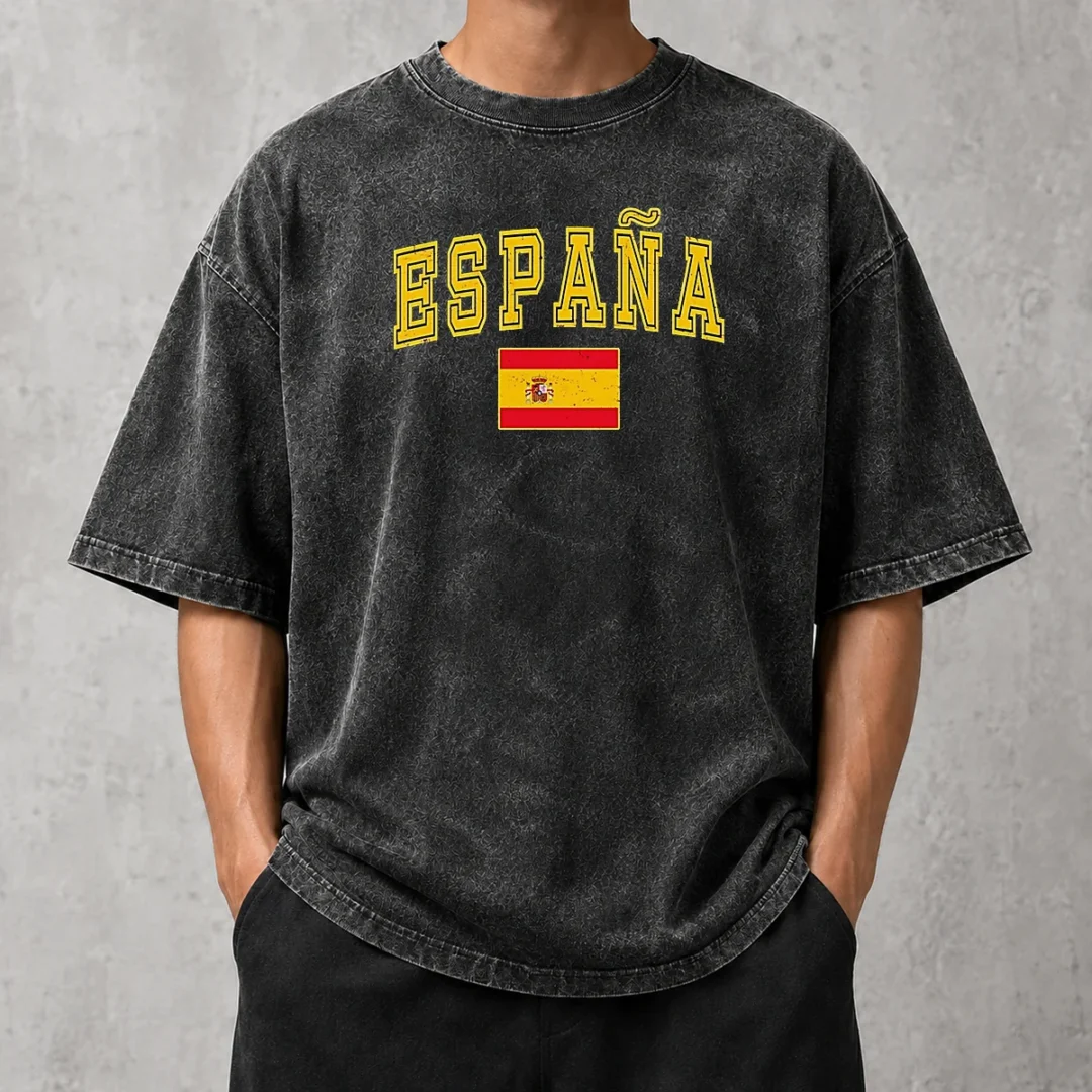 pretty-espana-spain-flag-washed-t-shirt Pretty Espana Spain Flag Washed T-Shirt